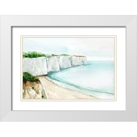 A Cliff by the Sea White Modern Wood Framed Art Print with Double Matting by Isabelle Z