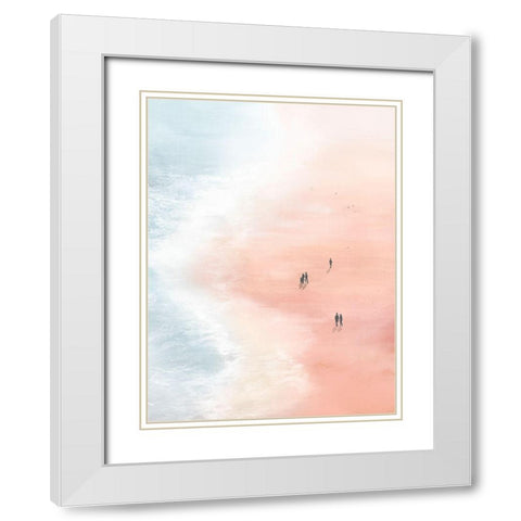 Pink Sand Beaches I White Modern Wood Framed Art Print with Double Matting by Isabelle Z