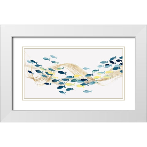 Under Water Sea Life White Modern Wood Framed Art Print with Double Matting by Isabelle Z
