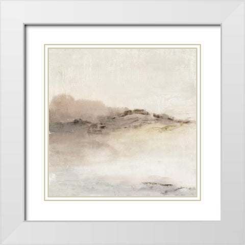 Blush Horizon I  White Modern Wood Framed Art Print with Double Matting by Isabelle Z