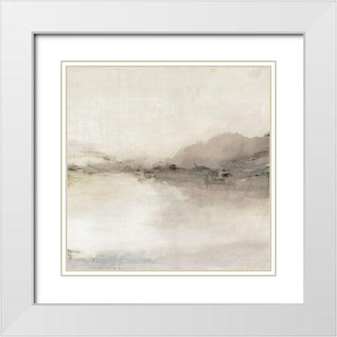 Blush Horizon II White Modern Wood Framed Art Print with Double Matting by Isabelle Z