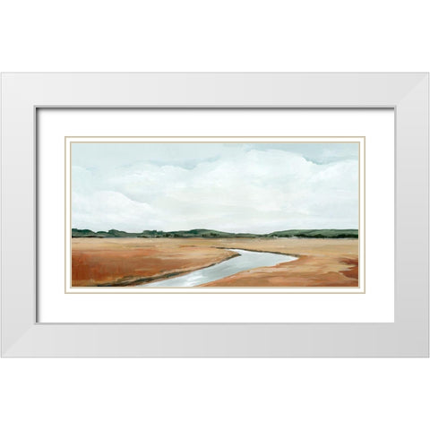 Creekside  White Modern Wood Framed Art Print with Double Matting by Isabelle Z