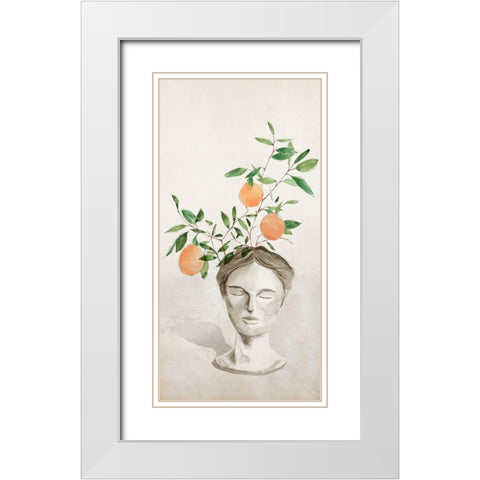 Head Planter I  White Modern Wood Framed Art Print with Double Matting by Isabelle Z