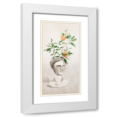 Head Planter II White Modern Wood Framed Art Print with Double Matting by Isabelle Z