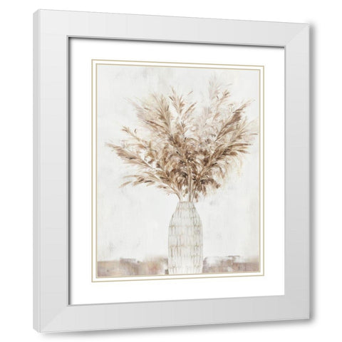 Pampas Vase I  White Modern Wood Framed Art Print with Double Matting by Isabelle Z