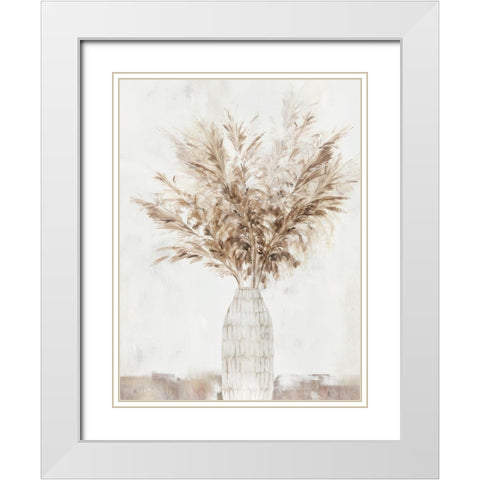 Pampas Vase I  White Modern Wood Framed Art Print with Double Matting by Isabelle Z