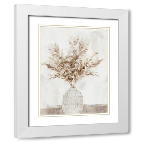 Pampas Vase II White Modern Wood Framed Art Print with Double Matting by Isabelle Z