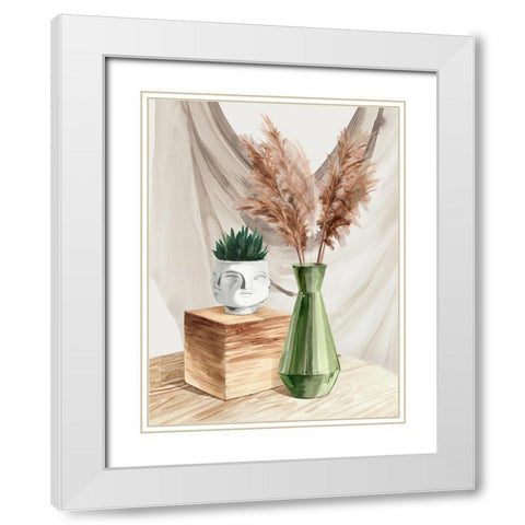 Shimmering Vase I  White Modern Wood Framed Art Print with Double Matting by Isabelle Z