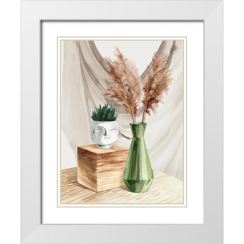Shimmering Vase I  White Modern Wood Framed Art Print with Double Matting by Isabelle Z