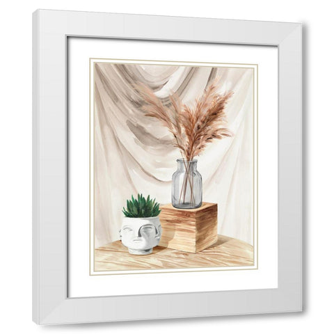 Shimmering Vase II White Modern Wood Framed Art Print with Double Matting by Isabelle Z