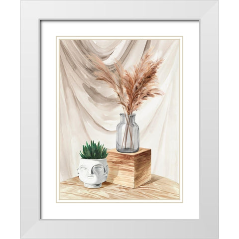 Shimmering Vase II White Modern Wood Framed Art Print with Double Matting by Isabelle Z