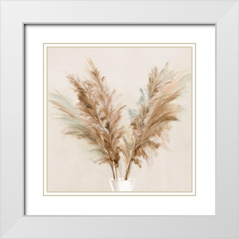 Pampas Picks I  White Modern Wood Framed Art Print with Double Matting by Isabelle Z