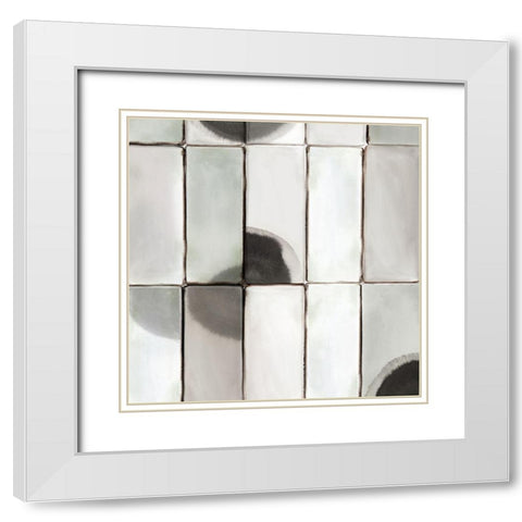 Counting Tiles I  White Modern Wood Framed Art Print with Double Matting by Isabelle Z