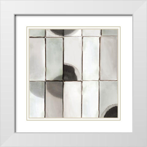 Counting Tiles I  White Modern Wood Framed Art Print with Double Matting by Isabelle Z