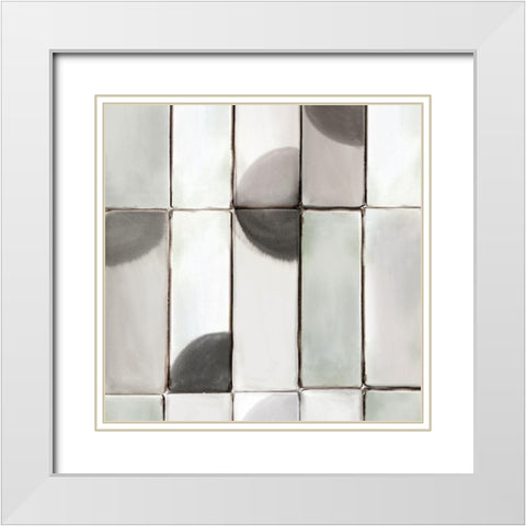 Counting Tiles II White Modern Wood Framed Art Print with Double Matting by Isabelle Z