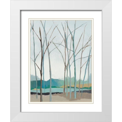 Winter Trees I  White Modern Wood Framed Art Print with Double Matting by Isabelle Z