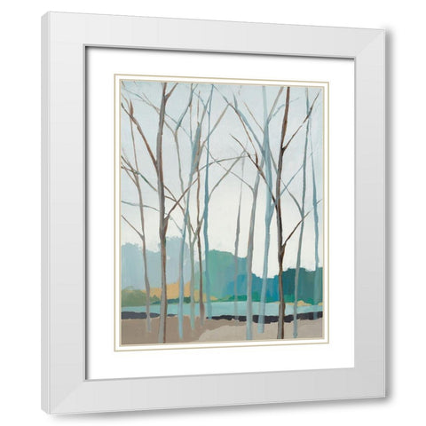 Winter Trees II White Modern Wood Framed Art Print with Double Matting by Isabelle Z