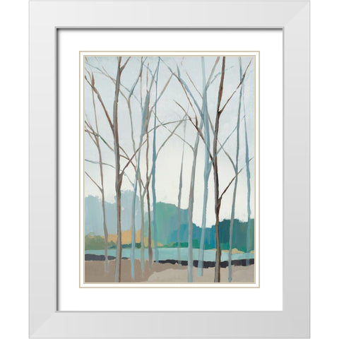 Winter Trees II White Modern Wood Framed Art Print with Double Matting by Isabelle Z