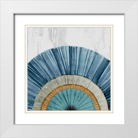 Arizona Fan I Blue Version White Modern Wood Framed Art Print with Double Matting by Isabelle Z