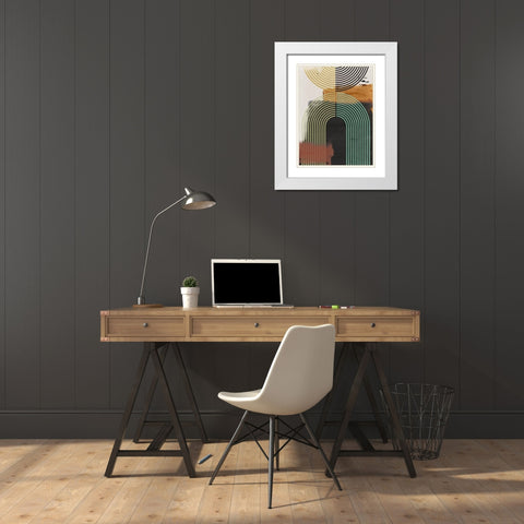 Bolded I  White Modern Wood Framed Art Print with Double Matting by Isabelle Z