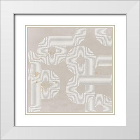 Fluxus I  White Modern Wood Framed Art Print with Double Matting by Isabelle Z