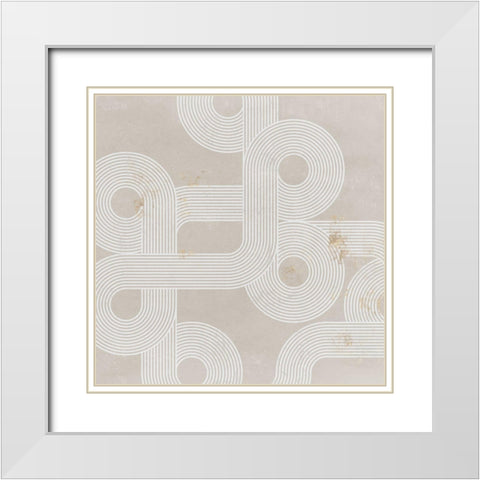 Fluxus II  White Modern Wood Framed Art Print with Double Matting by Isabelle Z