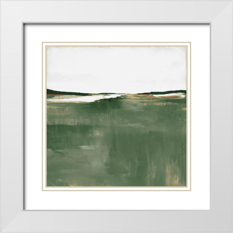 Green Sea  White Modern Wood Framed Art Print with Double Matting by Isabelle Z
