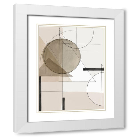 Insider I White Modern Wood Framed Art Print with Double Matting by Isabelle Z