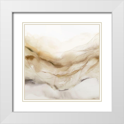 Line Haze I  White Modern Wood Framed Art Print with Double Matting by Isabelle Z