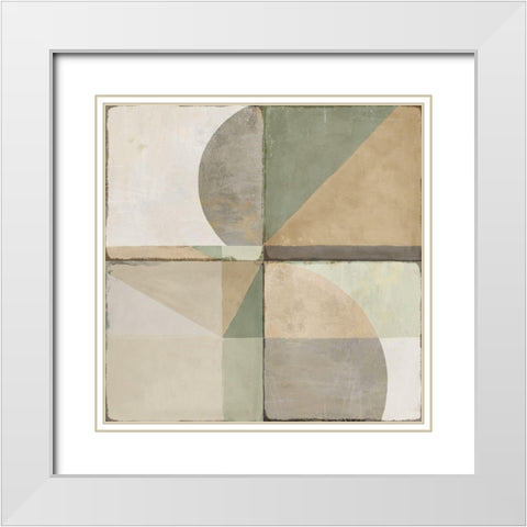 Green Tile II  White Modern Wood Framed Art Print with Double Matting by Isabelle Z