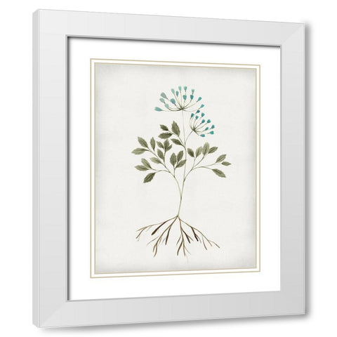 Rooted Floral III White Modern Wood Framed Art Print with Double Matting by Isabelle Z