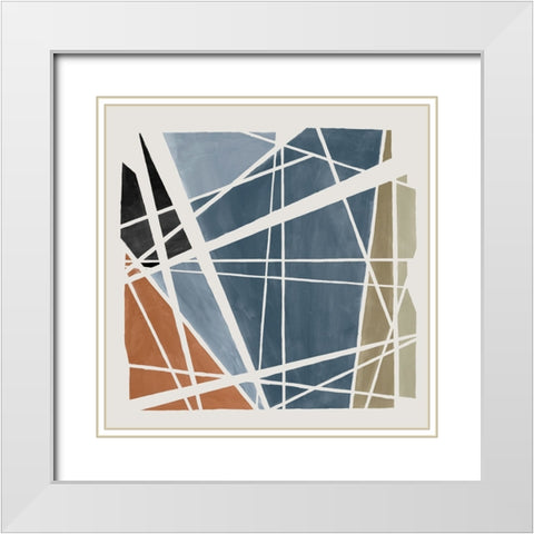 Pieces Together I White Modern Wood Framed Art Print with Double Matting by Isabelle Z