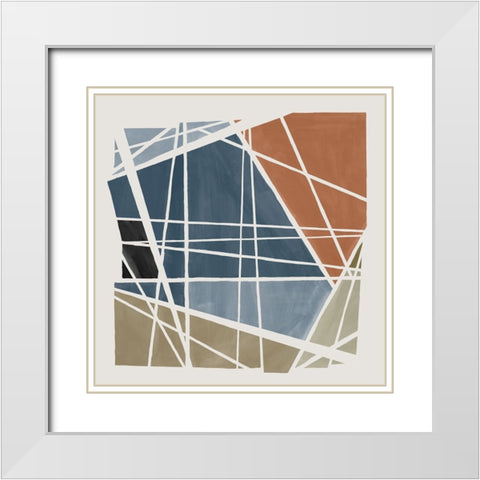 Pieces Together II White Modern Wood Framed Art Print with Double Matting by Isabelle Z