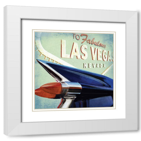 Las Vegas White Modern Wood Framed Art Print with Double Matting by Fischer, David