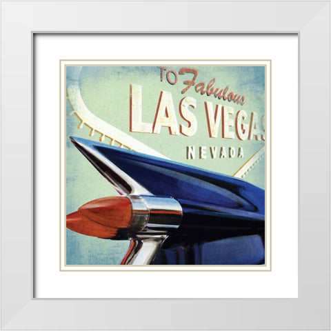 Las Vegas White Modern Wood Framed Art Print with Double Matting by Fischer, David