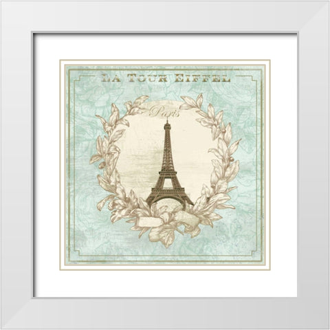 Tour De Eiffel White Modern Wood Framed Art Print with Double Matting by Fischer, Davud