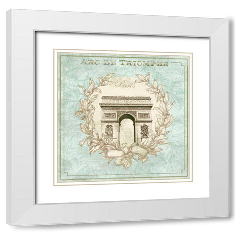 Arc de Triomphe White Modern Wood Framed Art Print with Double Matting by Fischer, Davud