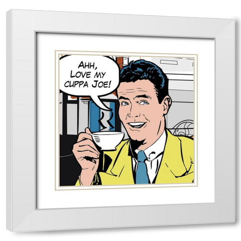 Java Comic II White Modern Wood Framed Art Print with Double Matting by Fischer, David