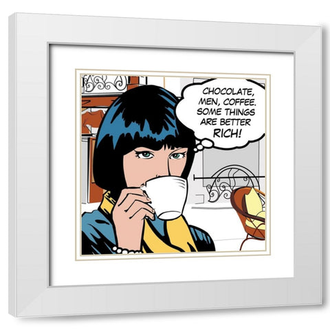 Java Comic IV White Modern Wood Framed Art Print with Double Matting by Fischer, David