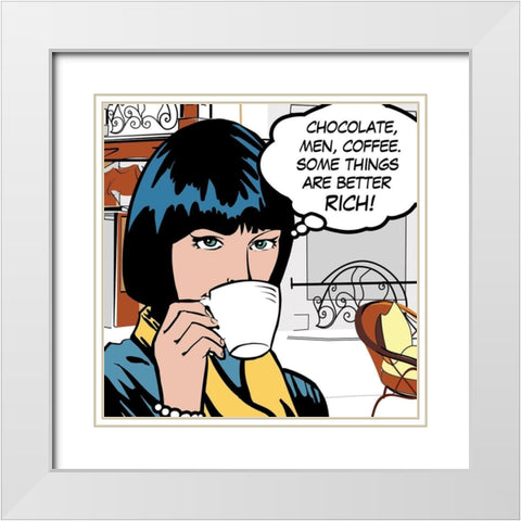 Java Comic IV White Modern Wood Framed Art Print with Double Matting by Fischer, David