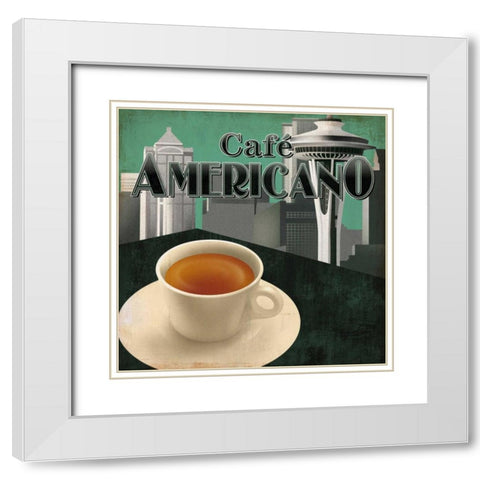 Cafe Americano White Modern Wood Framed Art Print with Double Matting by Fischer, David