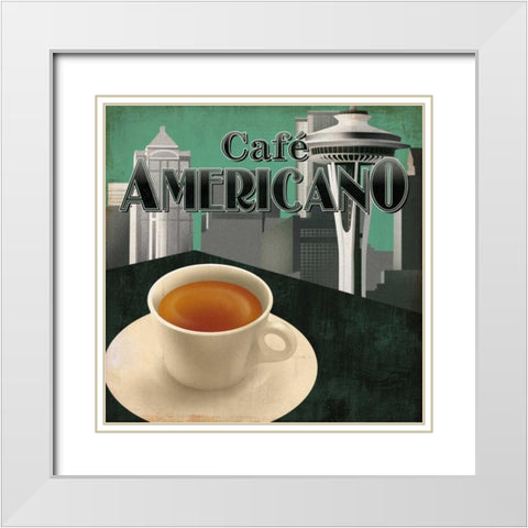 Cafe Americano White Modern Wood Framed Art Print with Double Matting by Fischer, David