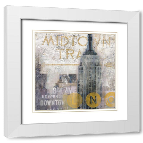 NY I White Modern Wood Framed Art Print with Double Matting by Fischer, David