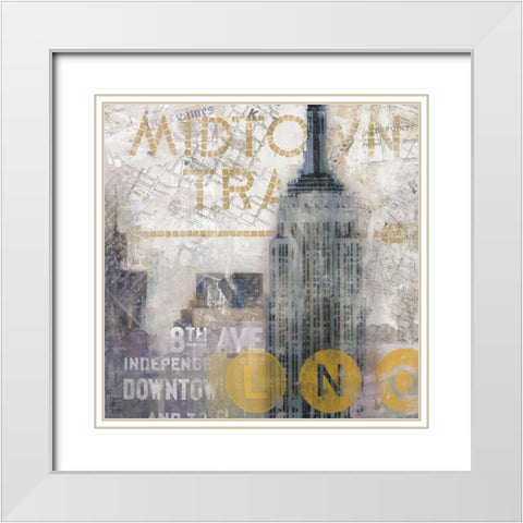 NY I White Modern Wood Framed Art Print with Double Matting by Fischer, David