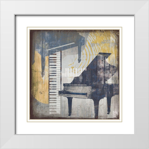 Pianos White Modern Wood Framed Art Print with Double Matting by Fischer, David