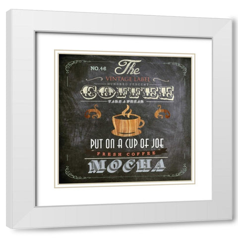 Coffee Board I White Modern Wood Framed Art Print with Double Matting by Fontaine, Drako