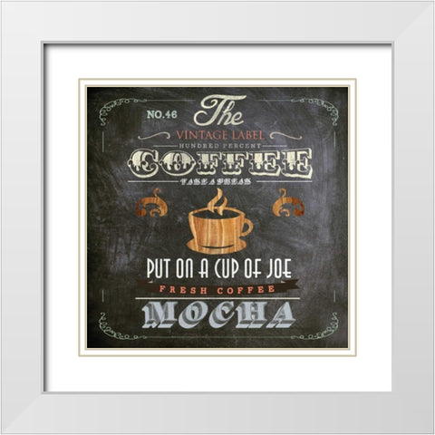 Coffee Board I White Modern Wood Framed Art Print with Double Matting by Fontaine, Drako