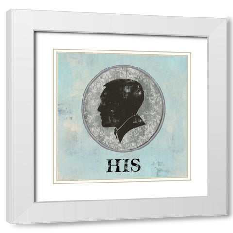 His Cameo White Modern Wood Framed Art Print with Double Matting by Fontaine, Drako
