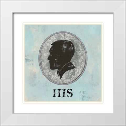 His Cameo White Modern Wood Framed Art Print with Double Matting by Fontaine, Drako
