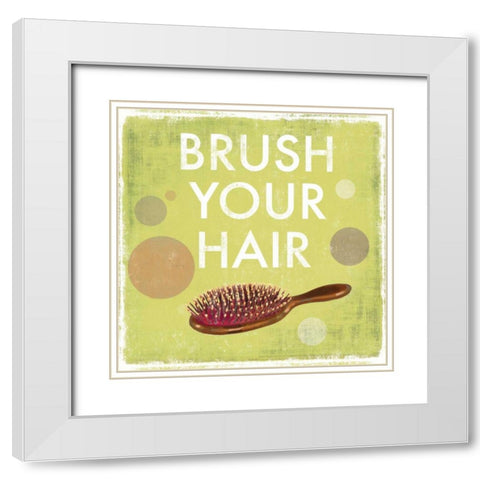 Brush your Hair - Mini White Modern Wood Framed Art Print with Double Matting by Fontaine, Drako